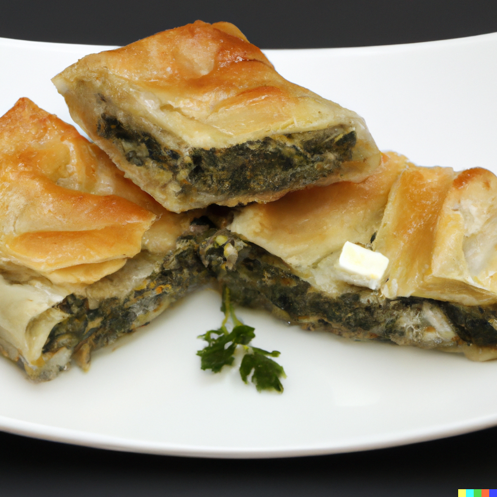 a delicious dish of Mediterranean spanakopita