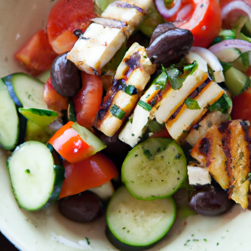 Mediterranean Grilled Halloumi Salad Recipe