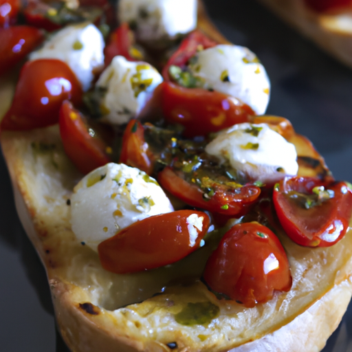 Mediterranean Roasted Cherry Tomato And Mozzarella Bruschetta Recipe