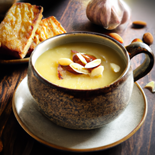 Mediterranean Roasted Garlic And Almond Soup Recipe