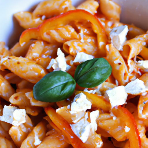 Mediterranean Roasted Red Pepper And Goat Cheese Pasta Recipe Mediterranean Roasted Red Pepper And Goat Cheese Pasta Recipe