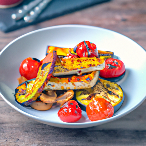 Mediterranean Roasted Vegetable  Halloumi Stack Recipe