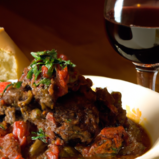 Mediterranean Slow-Cooked Beef With Red Wine And Tomatoes Recipe
