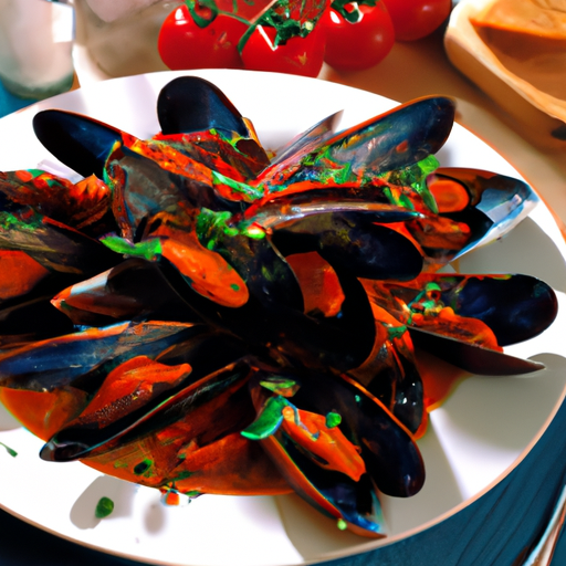 Mediterranean Baked Mussels With Tomato And Basil Recipe