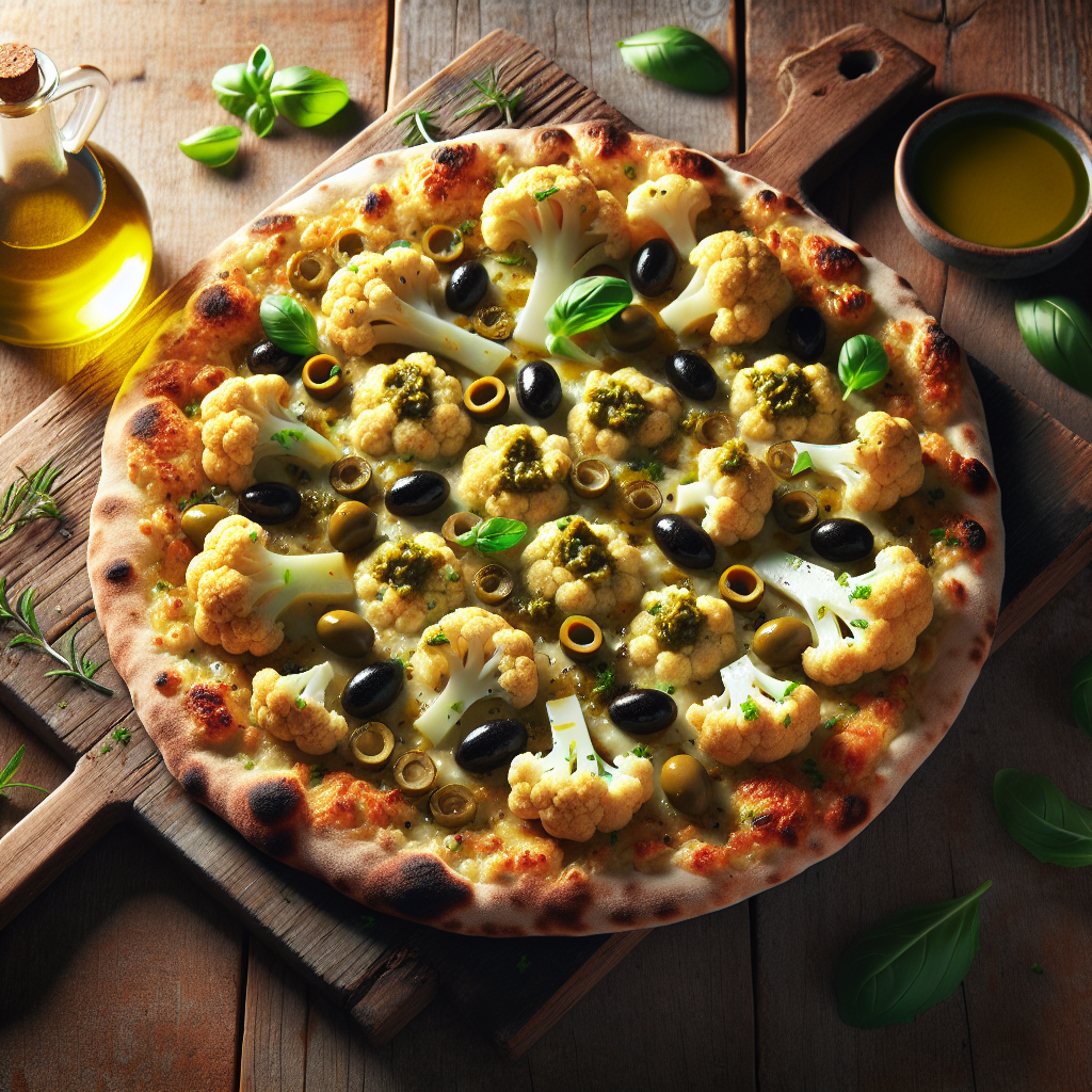 Mediterranean Cauliflower And Olive Tapenade Pizza Recipe