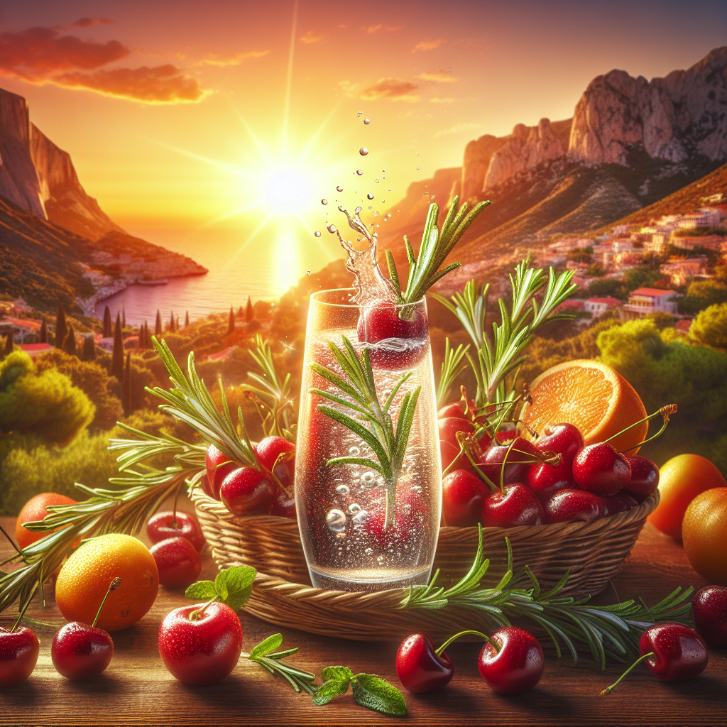 Mediterranean Cherry And Rosemary Spritzer Recipe