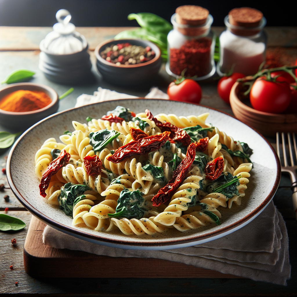 Mediterranean Creamy Sun-Dried Tomato And Spinach Pasta Recipe