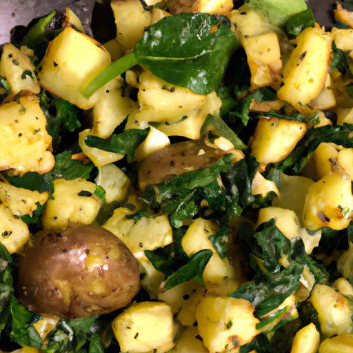 Mediterranean Cumin Spiced Potato And Spinach Hash Recipe