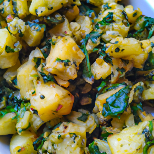 Mediterranean Cumin Spiced Potato And Spinach Hash Recipe