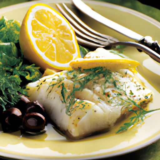 Mediterranean Lemon And Dill Poached Cod Recipe
