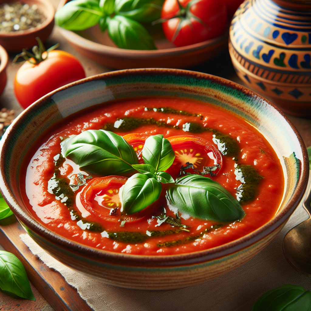 Mediterranean Roasted Tomato And Basil Soup Recipe Mediterranean Roasted Tomato And Basil Soup Recipe