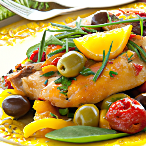Mediterranean Saffron Chicken With Olives Recipe Mediterranean Saffron Chicken With Olives Recipe