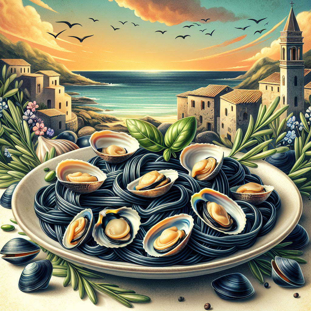 Mediterranean Squid Ink Pasta With Clams Recipe Mediterranean Squid Ink Pasta With Clams Recipe