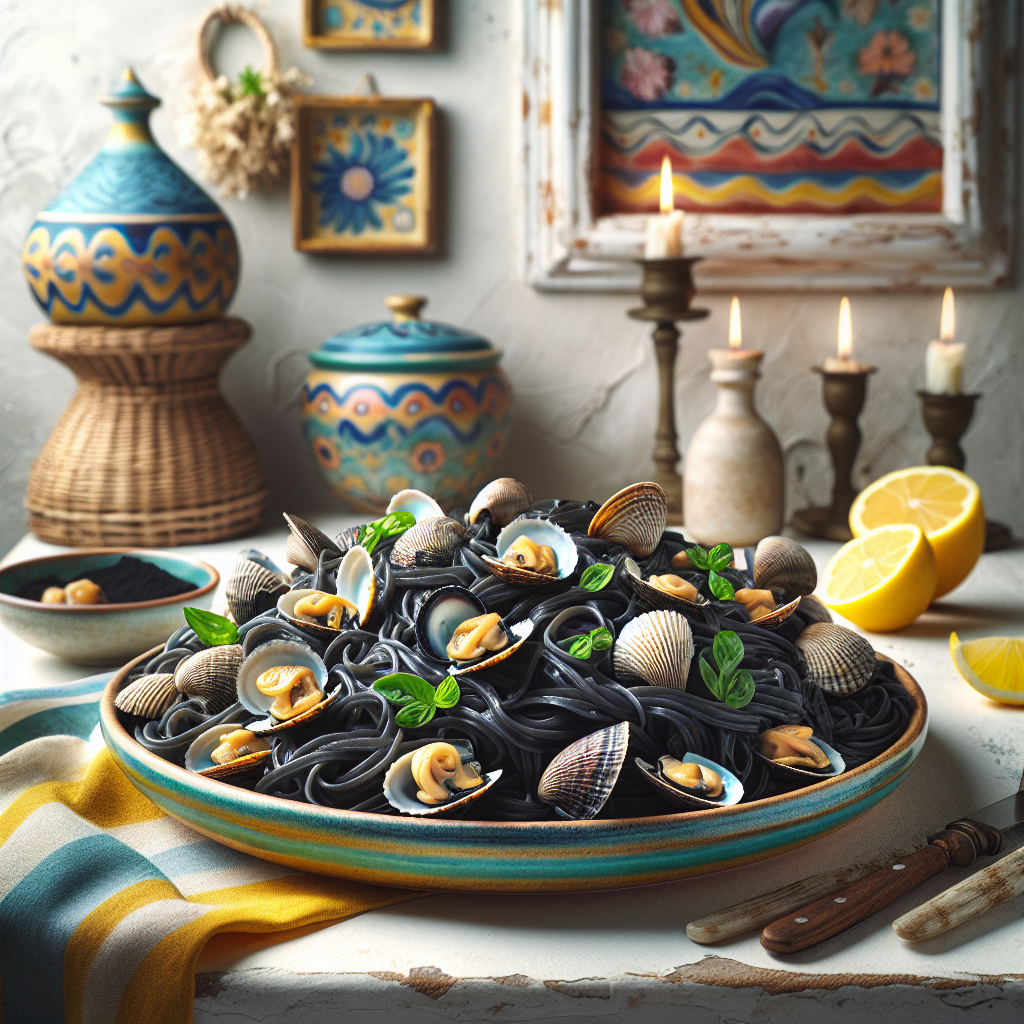 Mediterranean Squid Ink Pasta With Clams Recipe Mediterranean Squid Ink Pasta With Clams Recipe