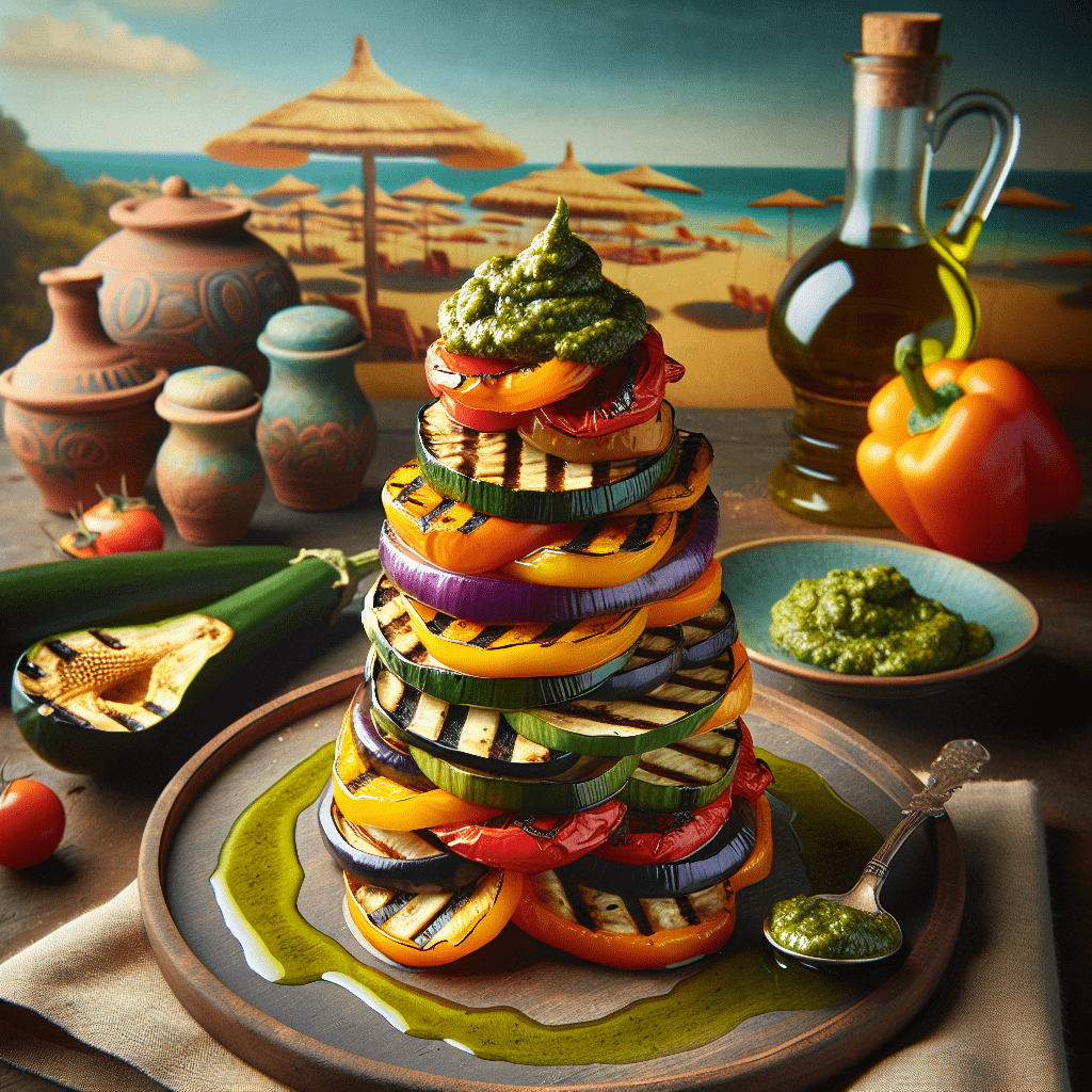 Mediterranean Grilled Vegetable And Pesto Stack Recipe Mediterranean Grilled Vegetable And Pesto Stack Recipe