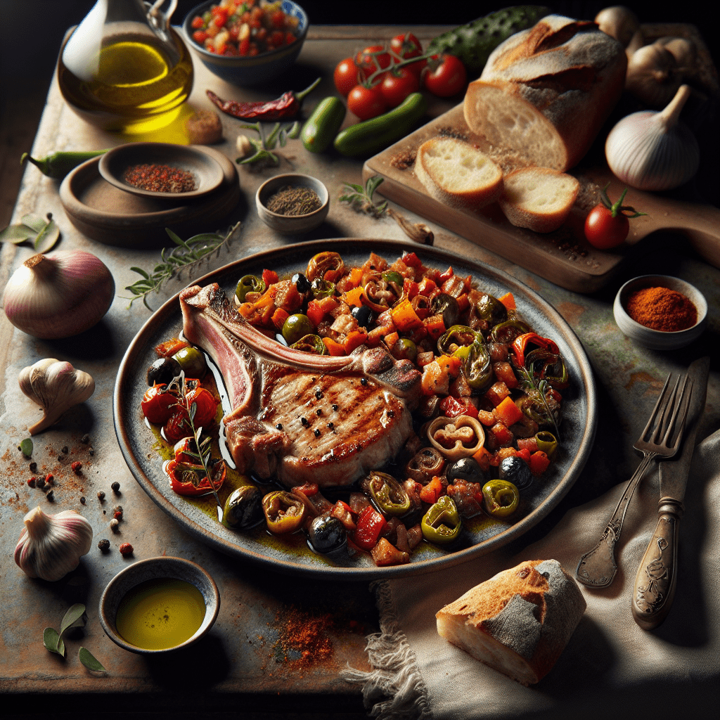 Mediterranean Pork Chops With Caponata Recipe