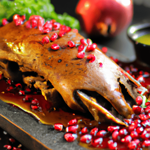 Mediterranean Roasted Pomegranate Glazed Duck Recipe